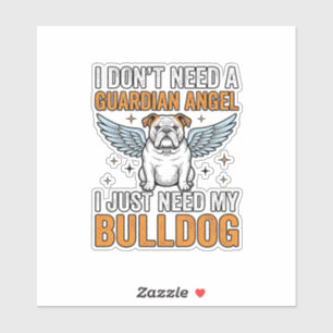 Sticker Chemise de l'ange gardien Bulldog pour amateur de