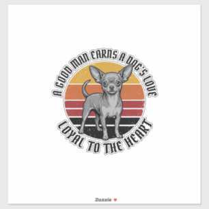 Sticker Chemise de papa Chihuahua Gravure vintage Concepti