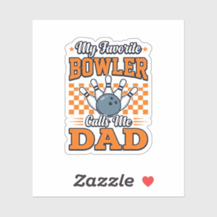 Sticker Chemise de papa de bowling Mon favori joueur de qu