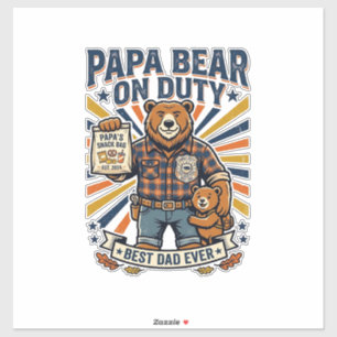 Sticker Chemise de papa ours en service pour la fête des p