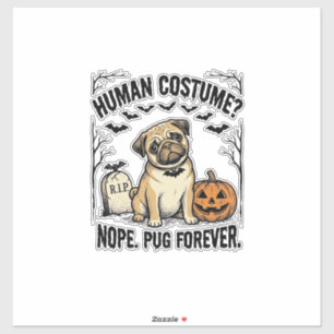 Sticker Chemise de pug Halloween Vintage Drôle Costume de