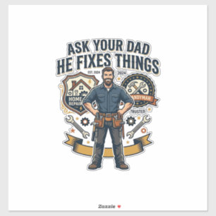 Sticker Chemise de réparation de papa de la fête des pères