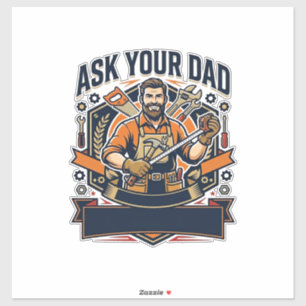 Sticker Chemise de réparation de papa de la fête des pères