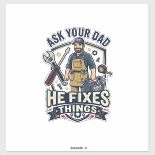 Sticker Chemise de réparation de papa de la fête des pères