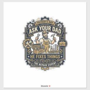 Sticker Chemise de réparation de papa de la fête des pères