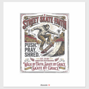 Sticker Chemise de skate longboard Jésus chrétien