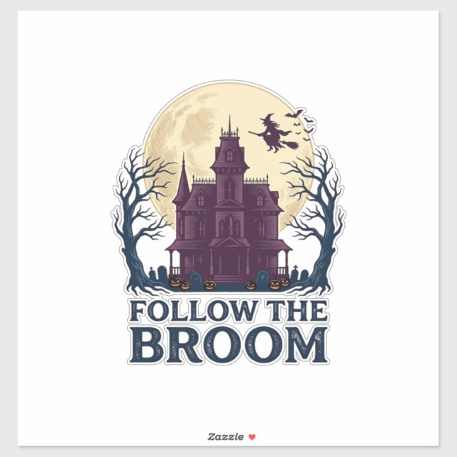 Sticker Chemise de sorcière de maison hantée Gravure Hallo (Feuille)