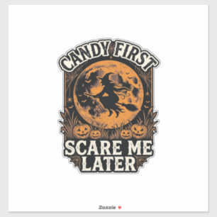 Sticker Chemise de sorcière d'Halloween Bonbons Épouvantab