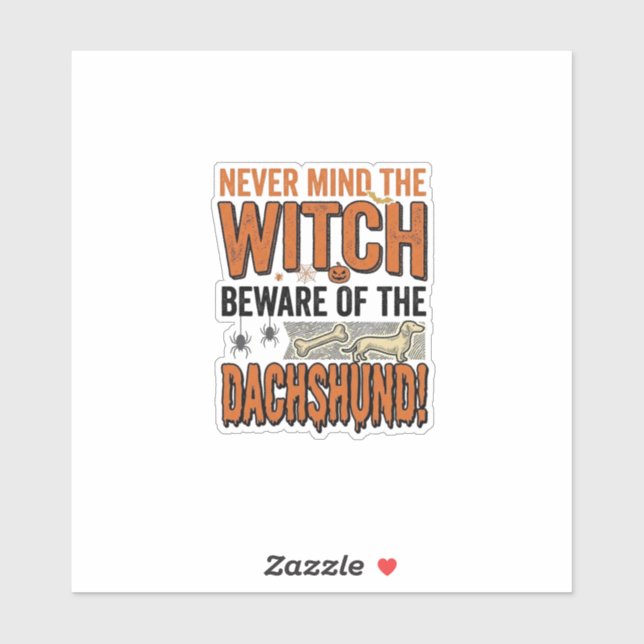 Sticker Chemise de sorcière d'Halloween Méfiez-vous du tec (Feuille)