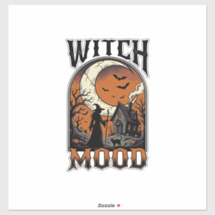 Sticker Chemise de sorcière Halloween Design de Lune Hanté