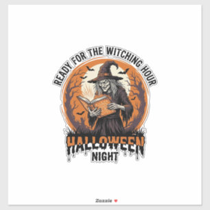 Sticker Chemise de sorcière Halloween Lecture de grimoire