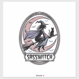 Sticker Chemise de sorcière impertinente Art Halloween vin