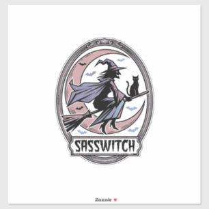 Sticker Chemise de sorcière impertinente Art Halloween vin
