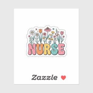 Sticker Chemise de style vintage à lettres bulles Floral N
