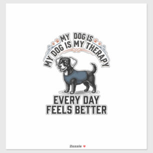 Sticker Chemise de thérapie pour chien Cadeau vintage grav