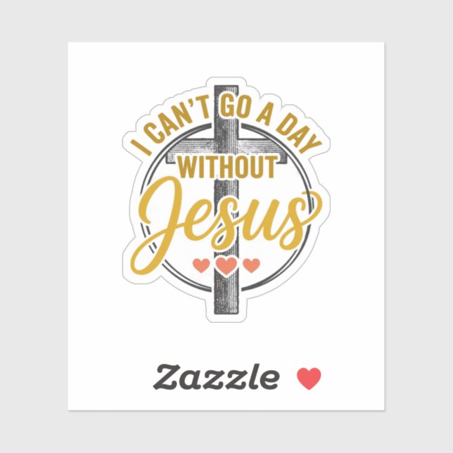 Sticker Chemise de typographie chrétienne Jésus Croix_1 (Feuille)