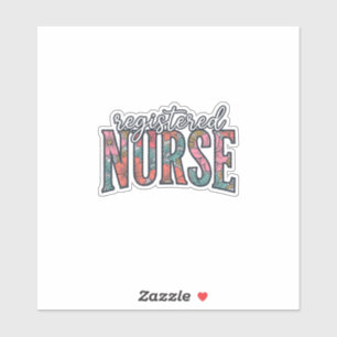 Sticker Chemise de typographie florale vintage d'infirmièr