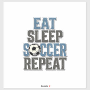 Sticker Chemise de typographie vintage Soccer Eat Sleep Re