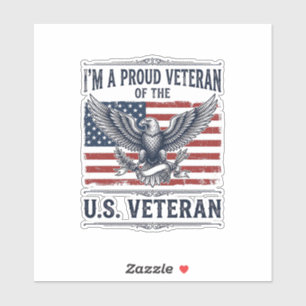 Sticker Chemise de vétéran patriotique aigle gravure vinta