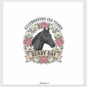 Sticker Chemise Fleurie Vintage de la Journée du Derby de 