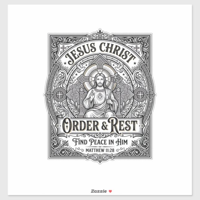 Sticker Chemise graphique chrétienne Jésus Débarrasse Mais (Feuille)