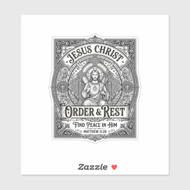 Sticker Chemise graphique chrétienne Jésus Débarrasse Mais (Feuille)