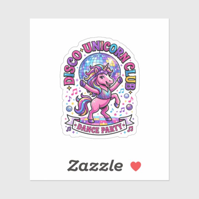 Sticker Chemise graphique du club de disco licorne commerc (Feuille)