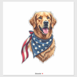 Sticker Chemise gravée vintage Americana Golden Retriever 