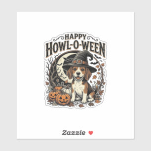 Sticker Chemise Halloween Chapeau De Sorcière Beagle Joyeu