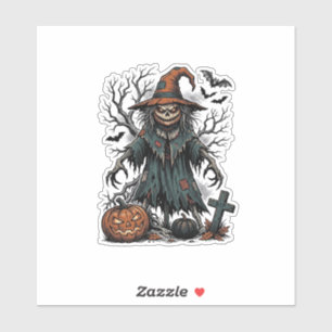 Sticker Chemise Halloween Citrouille Épouvantail Sorcière