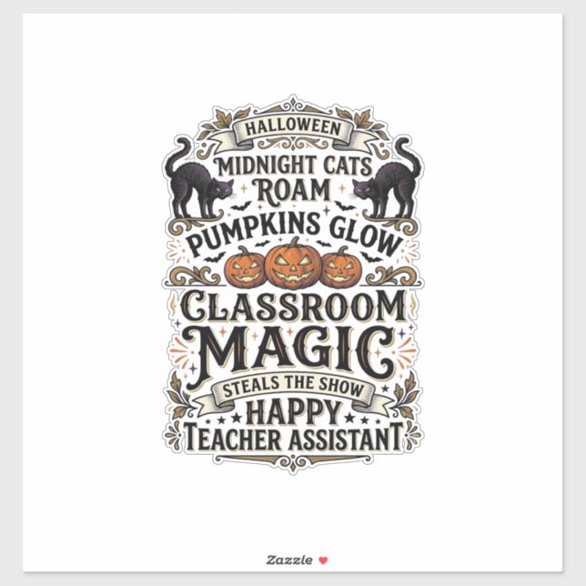 Sticker Chemise Halloween d'Assistant de Professeur avec C (Feuille)