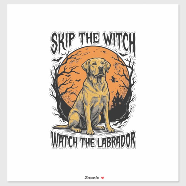 Sticker Chemise Halloween Labrador avec avertissement de c (Feuille)