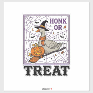 Sticker Chemise Halloween Oie Sorcière Honk Or Treat Vinta