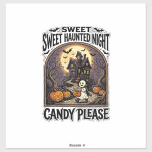 Sticker Chemise Halloween Vintage Candy Night Maison Hanté