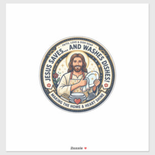 Sticker Chemise Humoristique Corvées de Lessive Jésus Grap