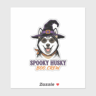 Sticker Chemise Husky Halloween Sorcière Chien Graphique V