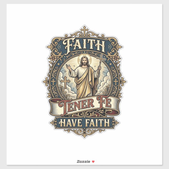 Sticker Chemise Jésus Familles Bilingues Multiculturelles  (Feuille)
