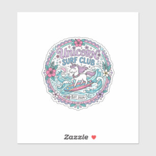 Sticker Chemise ludique du Unicorn Surf Club Graphique_1
