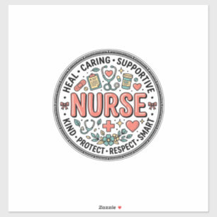 Sticker Chemise médicale florale vintage pour l'appréciati
