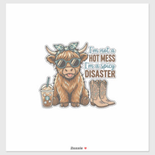 Sticker Chemise occidentale au café de vache des Highlands