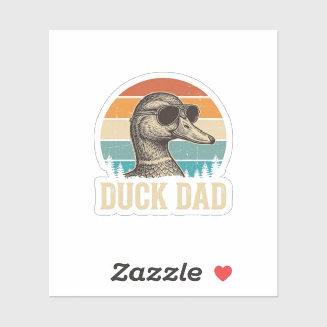Sticker Chemise Papa Canard Gravure Vintage Rétro Coucher  (Feuille)