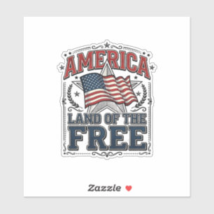 Sticker Chemise Patriotique Vintage America Terre De Liber