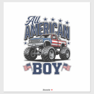 Sticker Chemise Patriotique Vintage de Monster Truck pour 