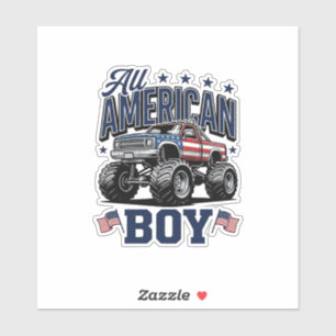 Sticker Chemise Patriotique Vintage de Monster Truck pour 