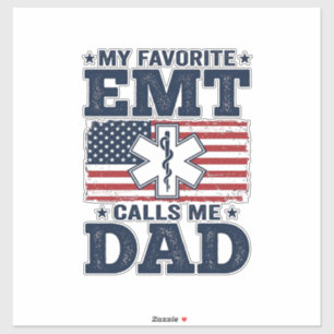 Sticker Chemise patriotique vintage Favorite EMT m'appelle