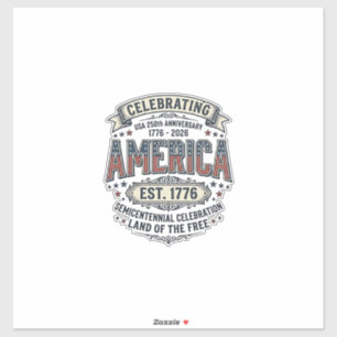 Sticker Chemise patriotique vintage pour le 250e anniversa