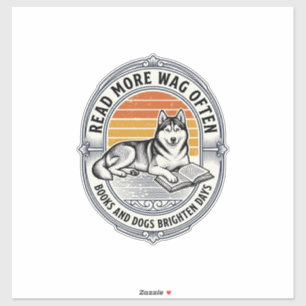 Sticker Chemise pour amoureux de livres et de chiens Gravu
