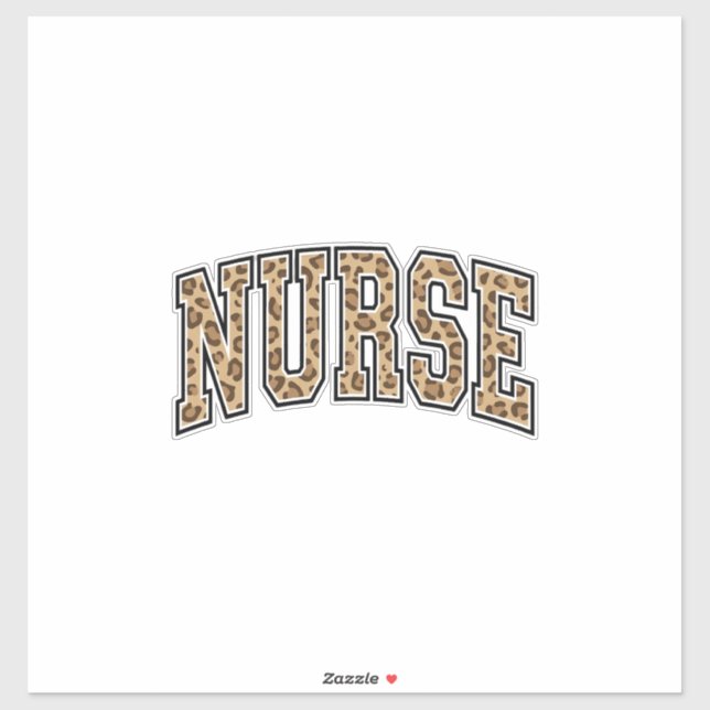 Sticker Chemise universitaire vintage infirmière léopard D (Feuille)