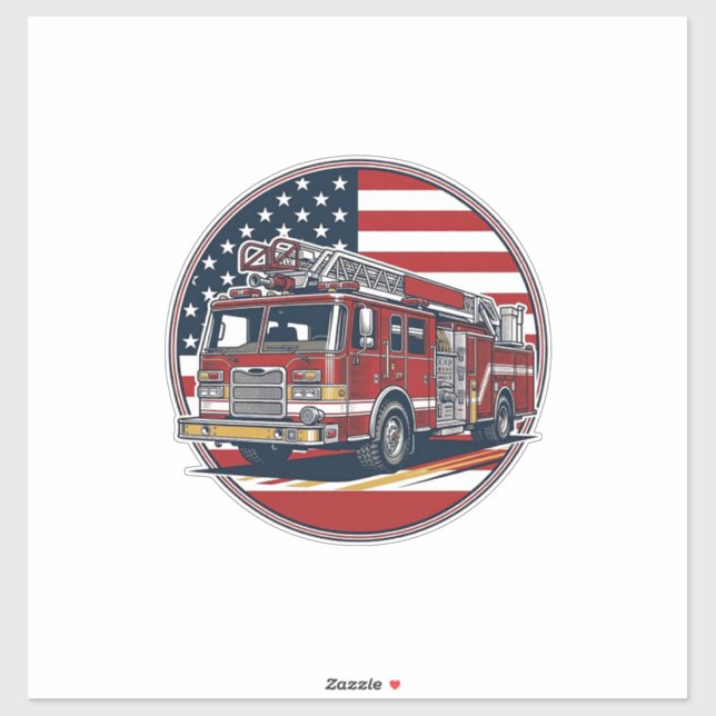 Sticker Chemise vectorielle Cercle Drapeau Américain Camio (Feuille)