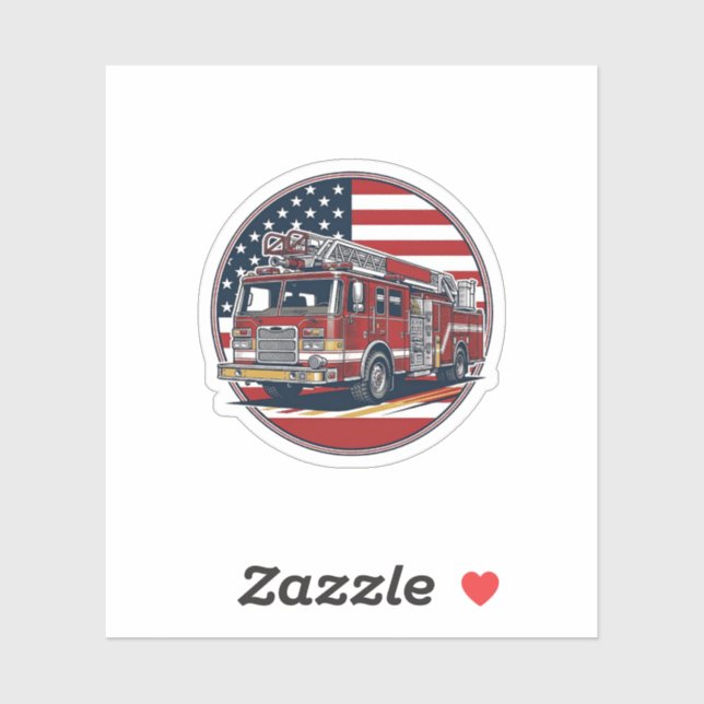 Sticker Chemise vectorielle Cercle Drapeau Américain Camio (Feuille)